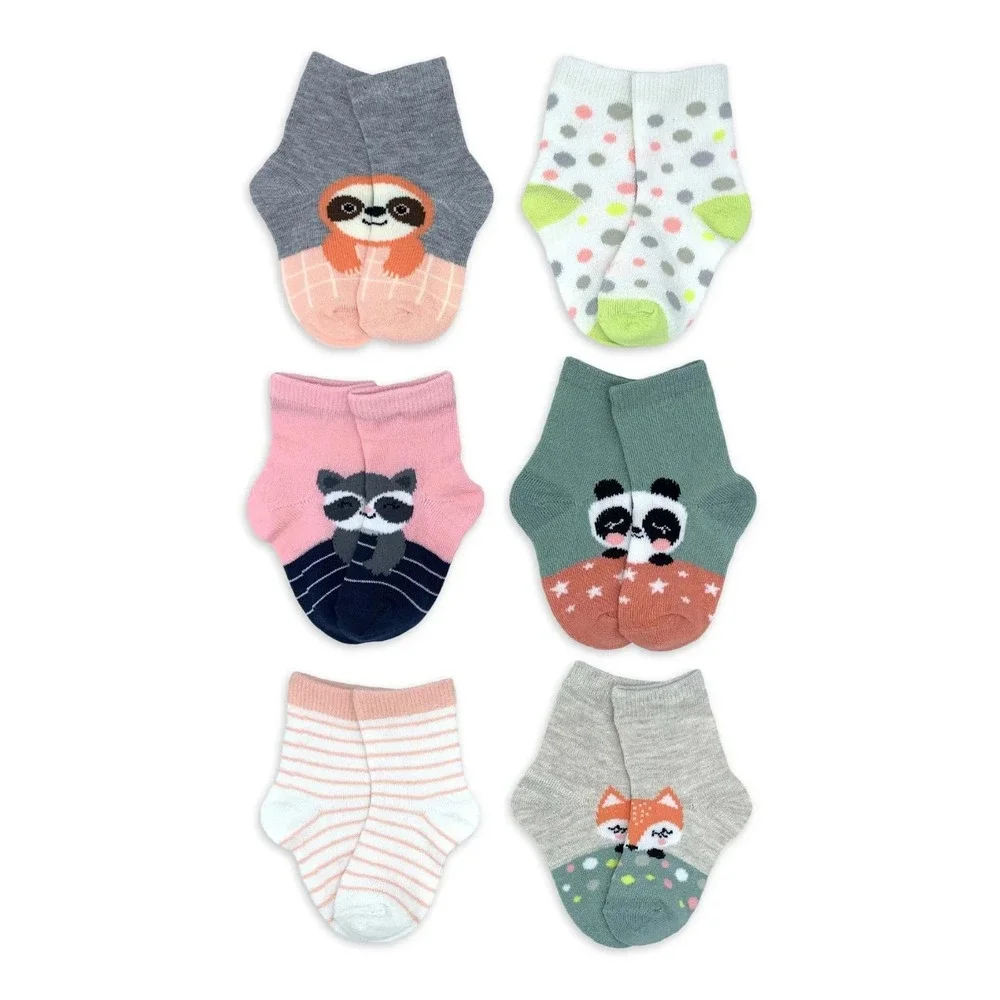 Wonder Nation Girls Socks Size 18-36M Assorted 6-Pack Stretch Comfort Playwear